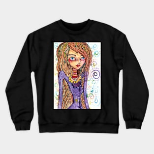 a person in a purple dress Crewneck Sweatshirt